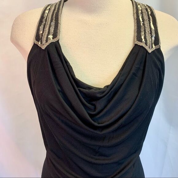 JAY Ahr Black Beaded Sequin Gown Dress Size Medium - Picture 3 of 13